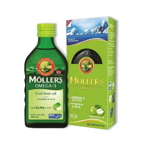 Möller's Omega 3 Natural Apple Flavored Fish Oil Syrup 250 ml 2