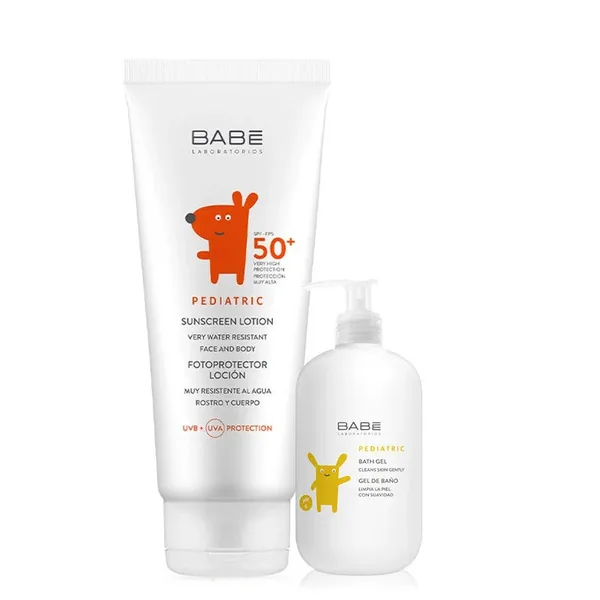 Babe Pediatric Sunscreen Spf 50 Lotion 100 ml - Bath Gel GIFT 2