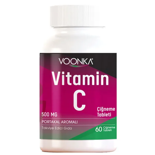 Voonka Vitamin C Chewable Tablet Vitamin C Containing Orange Flavored 62 Tablets