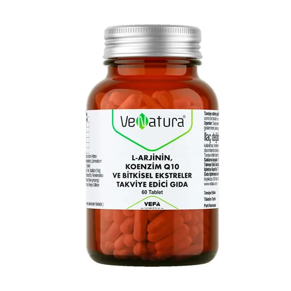Venatura L-Arginine Coenzyme Q10 and Herbal Extracts Food Supplement 60 Tablets 2