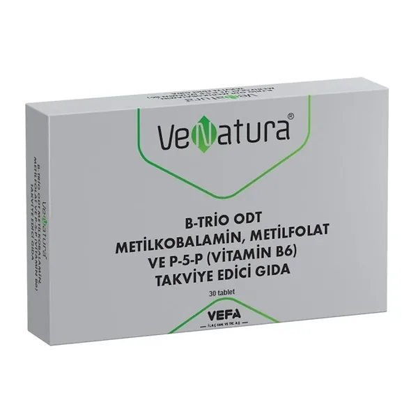 VeNatura B-Trio ODT Methylcobalamin, Methylfolate and P-5-P Food Supplement 30 Tablets 2