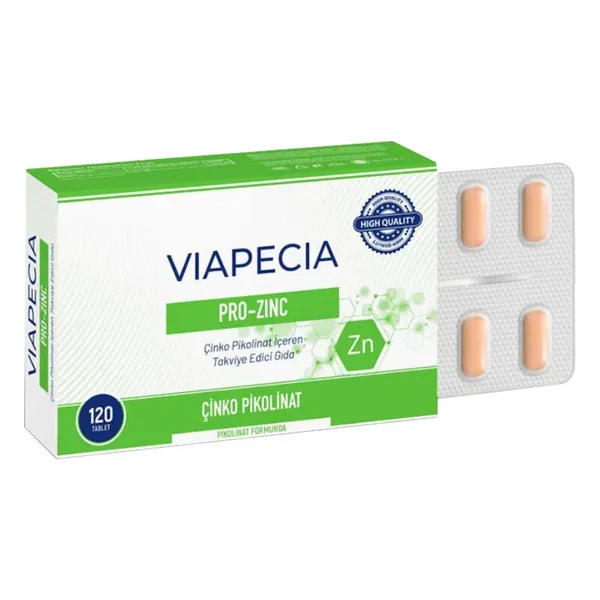 Viapecia Pro-Zinc Food Supplement Containing Zinc Picolinate 120 Tablet 2