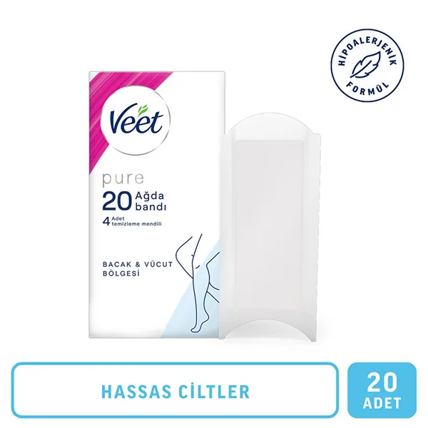 Veet Hypoallergenic Wax Strip Pure Leg and Body Area 20 pcs 2