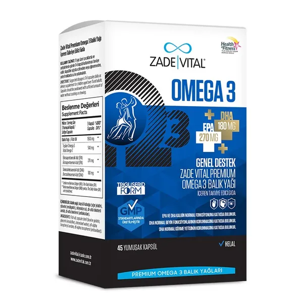 Zade Vital Premium Omega 3 Fish Oil General Support 45 Capsules 2