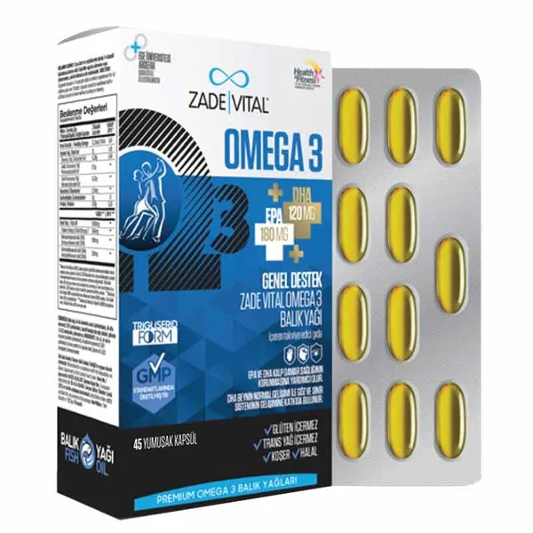 Zade Vital Premium Omega 3 Fish Oil General Support 45 Capsules 3