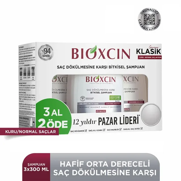 Bioxcin Genesis Shampoo for Dry and Normal Hair 3 x 300ml | Buy 3 Pay 2 4