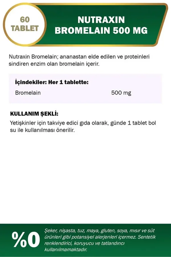 Nutraxin Bromelain 500mg 60 Tablet 2