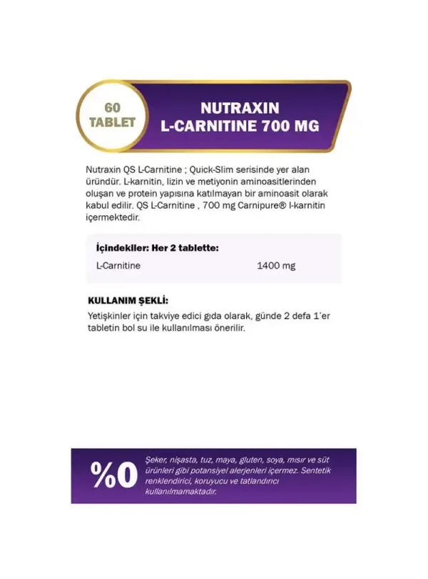 Nutraxin L Carnitine 60 Capsules 3