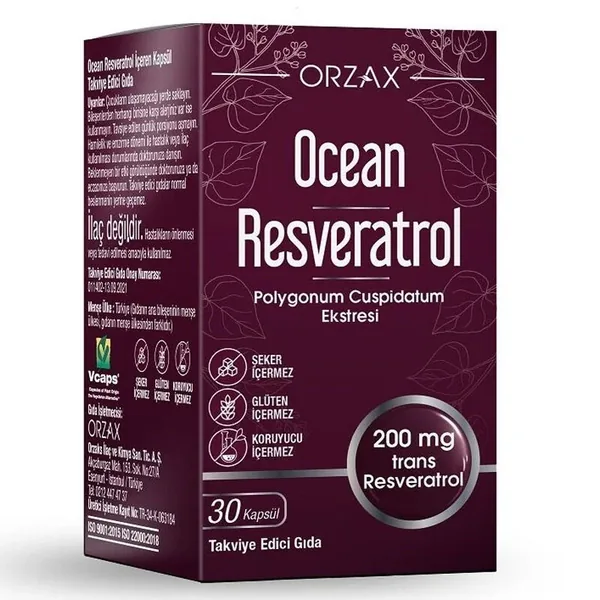 Orzax Ocean Resveratrol Dietary Supplement 30 Capsules
