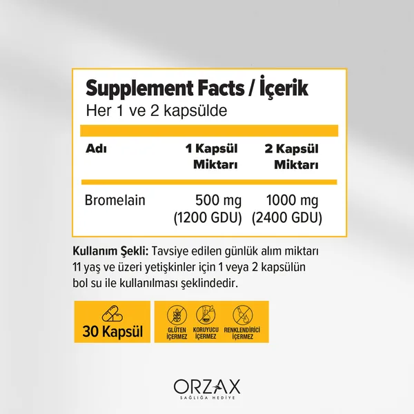 Orzax Ocean Bromelain 30 pcs 2