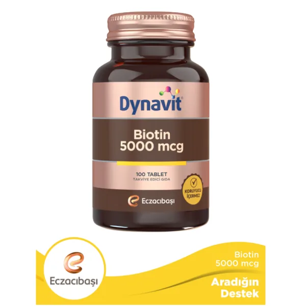 Dynavit Biotin 5000 mcg - Unterstützung für gesundes Haar, Haut und Nägel 2