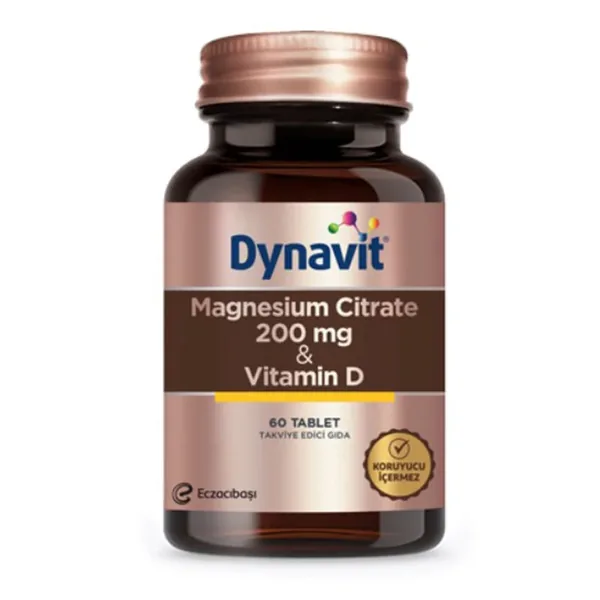 Dynavit Magnesiumcitrat 200mg & Vitamin D - 60 Tabletten