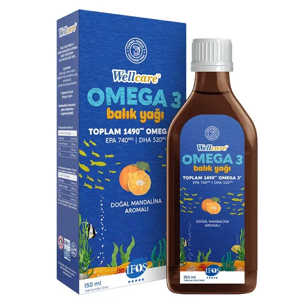 Wellcare Omega 3 Natural Mandarin Flavored Fish Oil 150 ml 2