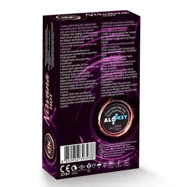 Okey Nirvana Hot Prezervatif 10 Adet 3