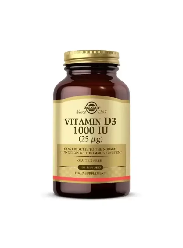 Solgar Vitamin D3 1000 IU (25 µg) 100 Soft Gelatin Capsules 3