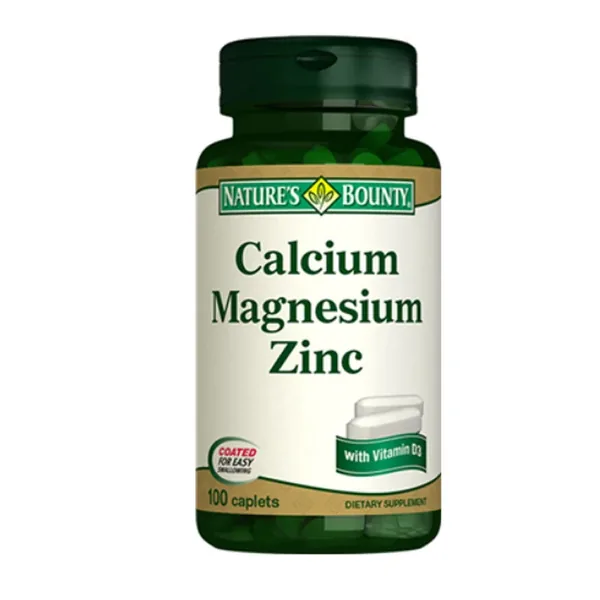 Natures Bounty Calcium Magnesium Zinc + D3 Dietary Supplement 100 Caplet