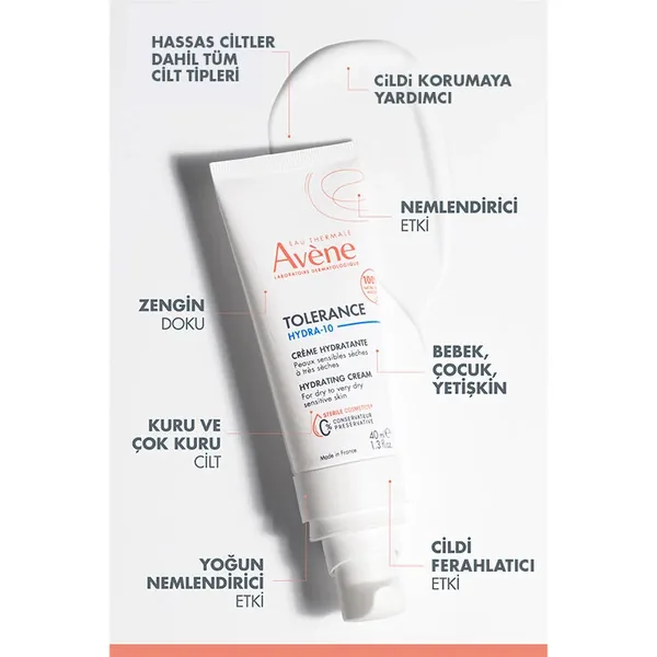 Avene Tolerance Hydra-10 Hydrating Cream 40 ml 3