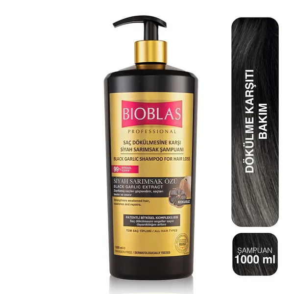 Bioblas Anti-Hair Loss Black Garlic Shampoo 1000 ml 3