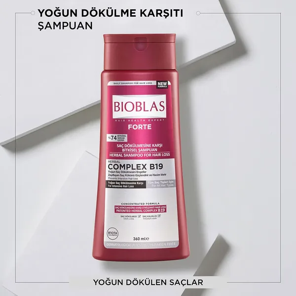 Bioblas Forte Complex B19 Herbal Shampoo Against Severe Hair Loss 360 ml