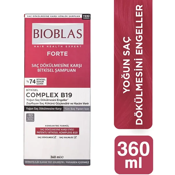 Bioblas Forte Complex B19 Herbal Shampoo Against Severe Hair Loss 360 ml 5