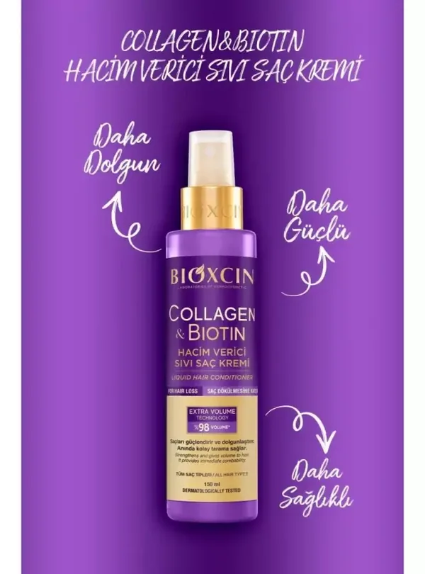 Bioxcin Collagen Biotin Volumizing Liquid Hair Conditioner 150 ml 4