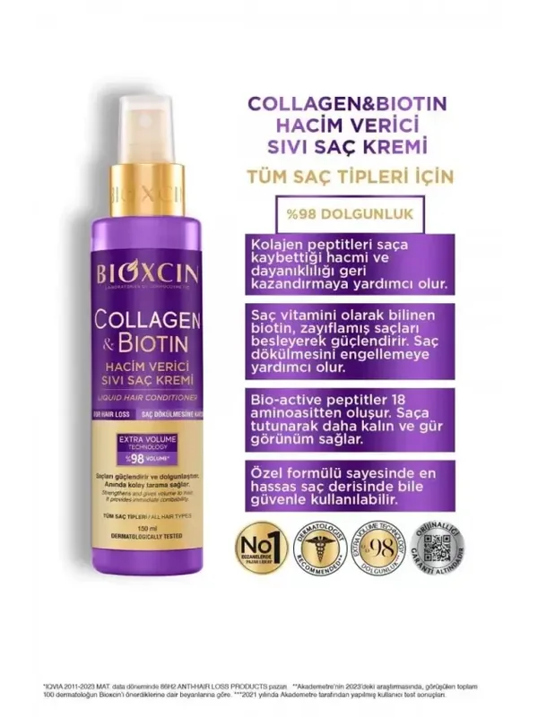 Bioxcin Collagen Biotin Volumizing Liquid Hair Conditioner 150 ml 3