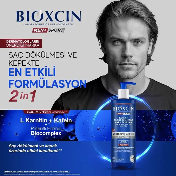 Bioxcin Men Sport Anti-Dandruff and Hair Loss Shampoo 500 ml 6