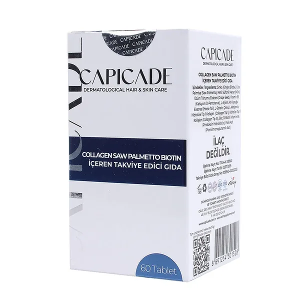 Capicade Collagen Saw Palmetto Biotin Containing Food Supplement 60 Tablet 4