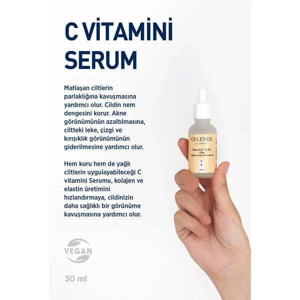 Celenes By Sweden C Vitamin 25 + Oat Milk Niacinamide Active Serum 30 ml 3