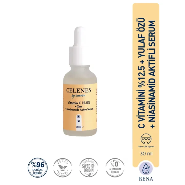 Celenes By Sweden C Vitamin 25 + Oat Milk Niacinamide Active Serum 30 ml 6