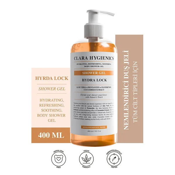 Clara Hygienics Hydra Lock Moisturizing Face and Body Shower Gel 400 ml 2