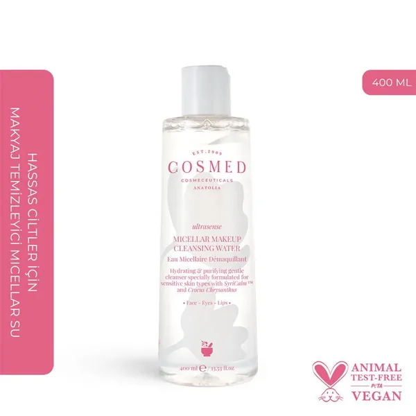 Cosmed Ultrasense Mizellen-Make-up-Entferner Wasser 400ml 2