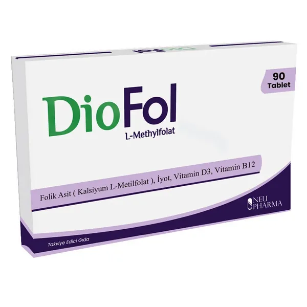 Diofol Folic Acid - Vitamin D3 Food Supplement 90 Tablets