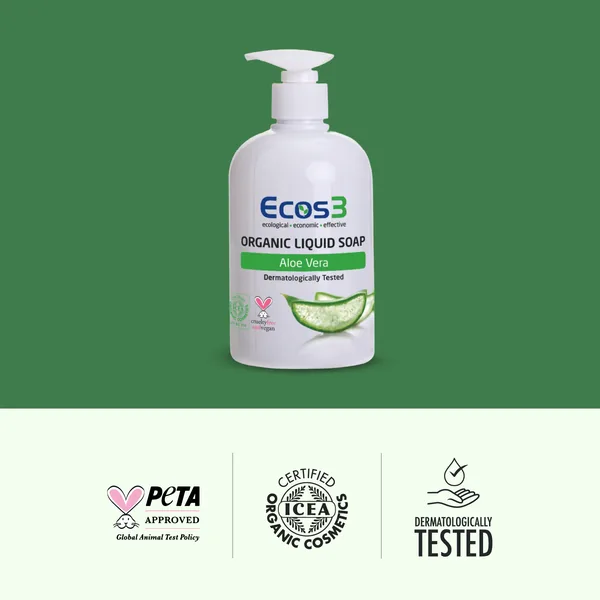 Ecos3 Aloe Vera Extract Organic Liquid Soap 500 ml 3