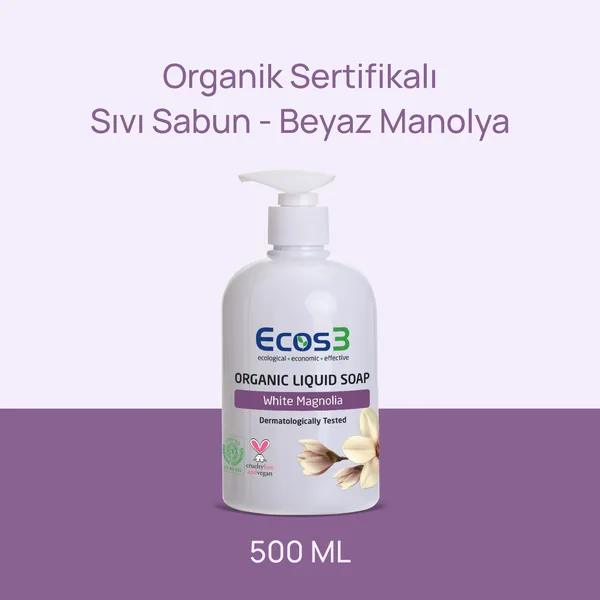 Ecos3 Organic Liquid Soap 500ml - Magnolia Scented 2