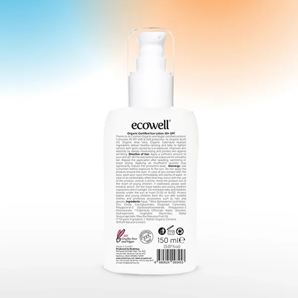 Ecowell Organic Sun Lotion SPF 30 150 ml 3