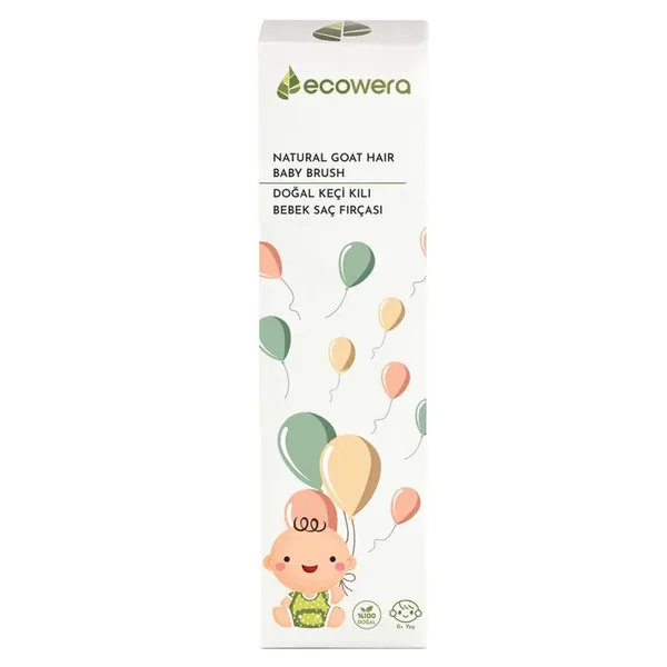 Ecowera Natural Goat Hair Baby Hair Brush 2