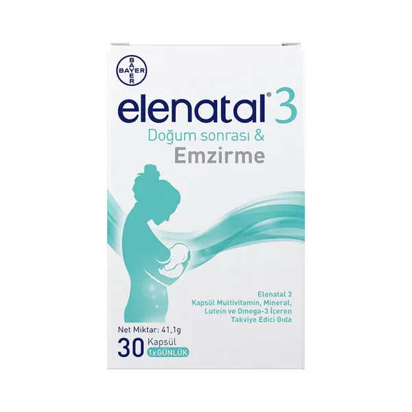 Elenatal مكمل غذائي إيليناتال 3، 30 كبسولة