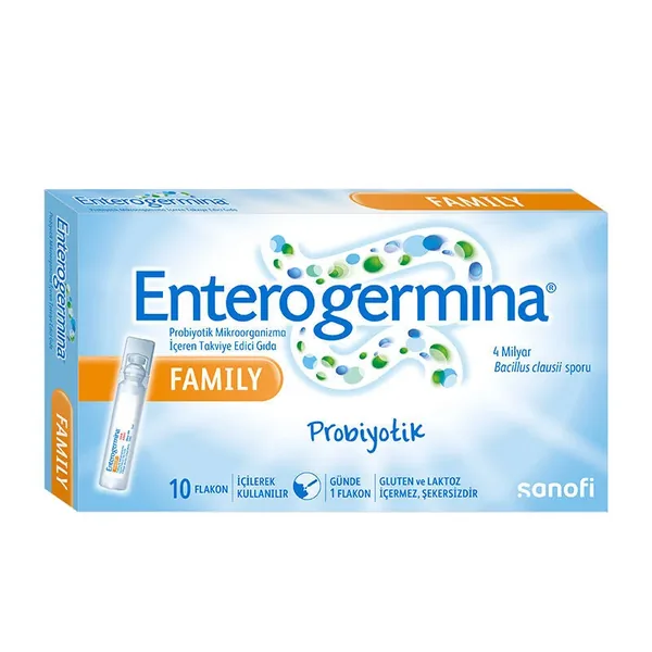 Enterogermina Family Dietary Supplement Containing Probiotic Microorganisms 10 Vials