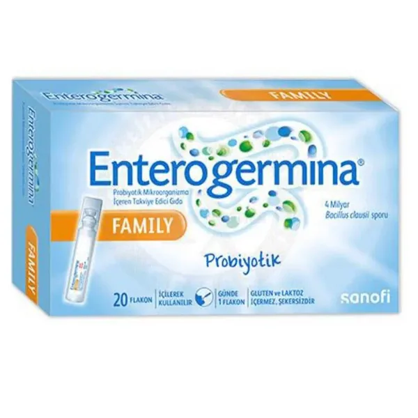 Enterogermina Family Dietary Supplement Containing Probiotic Microorganisms 20 Vials