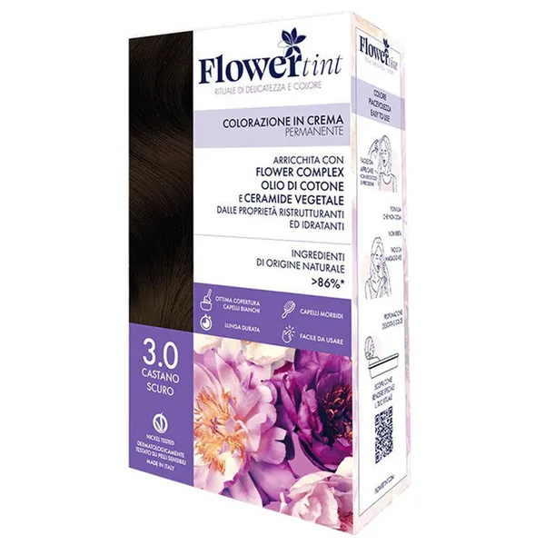 Flowertint Cream Coloration Hair Coloring Kit 3.0 Dark Brown