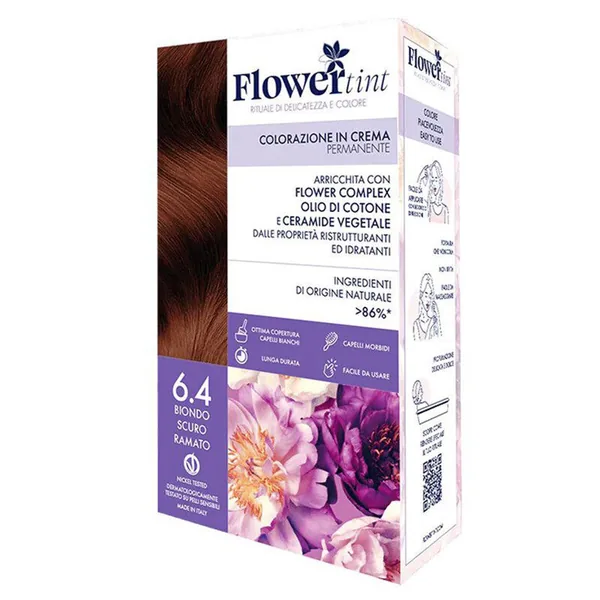 Flowertint Cream Coloration Hair Dye Kit 6.4 Dark Ash Blonde