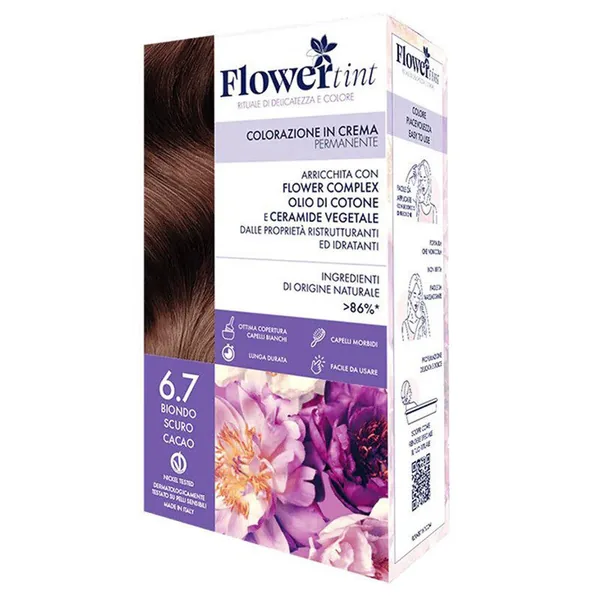 Flowertint Cream Color Hair Dye Kit 6.7 Dark Cocoa Blonde