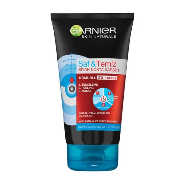 Garnier Pure and Clean Anti-Blackhead Charcoal 3 in 1 150 ml