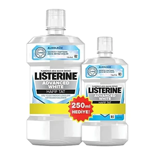 Listerine Advanced White Mild Taste 500 ml + 250 ml GIFT 2