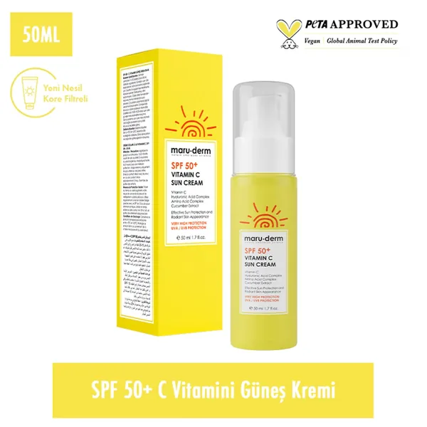 احصلي على بشرة مشرقة ومحمية: كريم Maruderm Spf50+ بفيتامين C 5