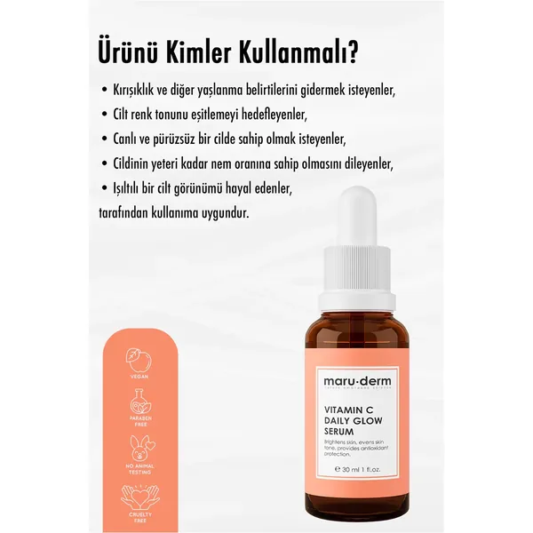 Maruderm Vitamin C and Peptide Brightening Skin Care Serum 30 ml 6