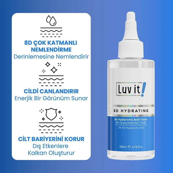 Luv it 8D Hydrating Hyaluronic Acid Toner 200 ml 3