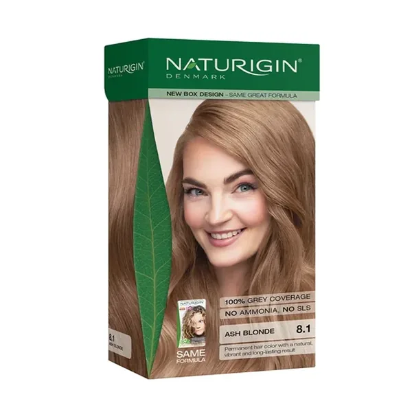 Naturigin Bio-Haarfarbe 8.1 Hell-Aschblond - Umweltfreundliche Farbe