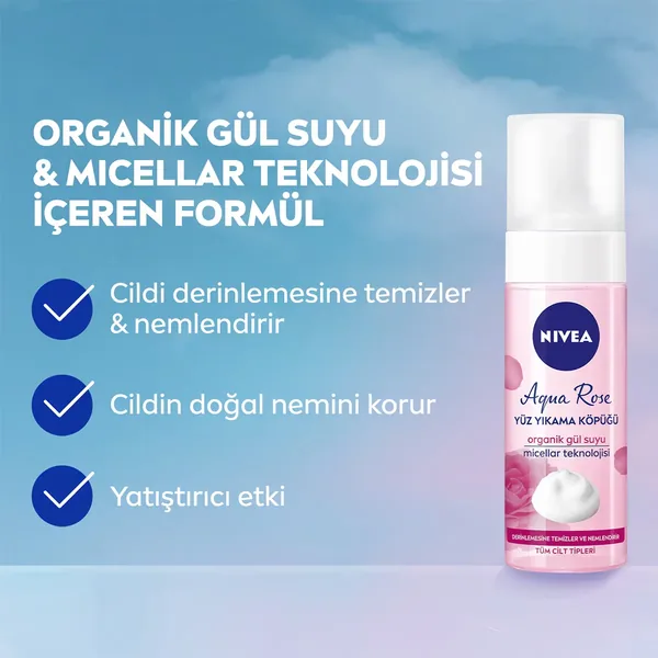 Nivea Aqua Rose Face Wash Foam 150 ml 5